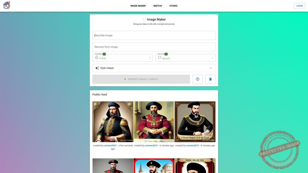 الفن بالذكاء الاصطناعي – 7 أدوات مجانية إبداعية للذكاء الاصطناعي 7 Clio Image Maker Generative art