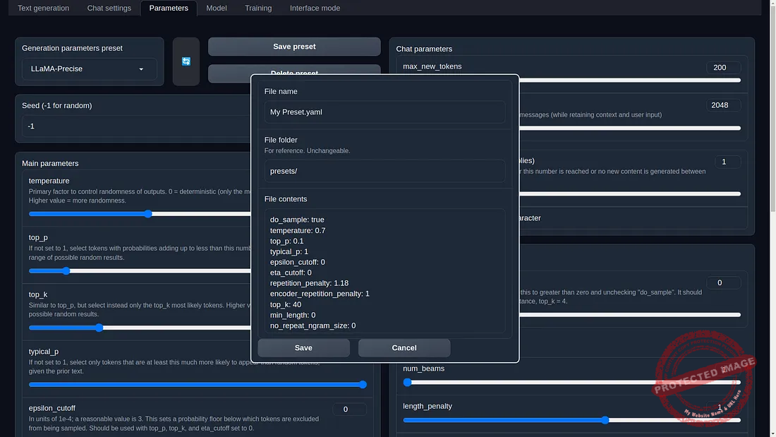 نظرة سريعة علي Obabooga واجهة الذكاء الاصطناعي مخصصة للغات الألة 3 الكثير من الاعدادات في OobaBooga