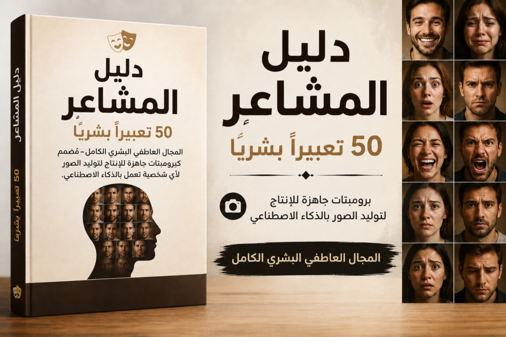 دليل المشاعر الشامل: 50 تعبير بشري جاهز لتوليد الصور بالذكاء الاصطناعي