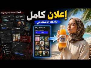صناعة إعلان منتج بالذكاء الاصطناعي في OpenArt من الشخصية إلى المونتاج