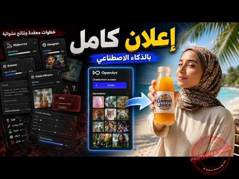 صناعة إعلان منتج بالذكاء الاصطناعي في OpenArt من الشخصية إلى المونتاج